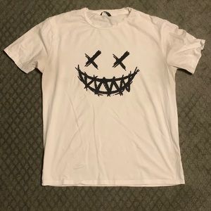 White graphic tee